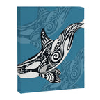 Orca Whale Tribal Ink Blue Black Indigo Art Canvas Print Gallery Image 8