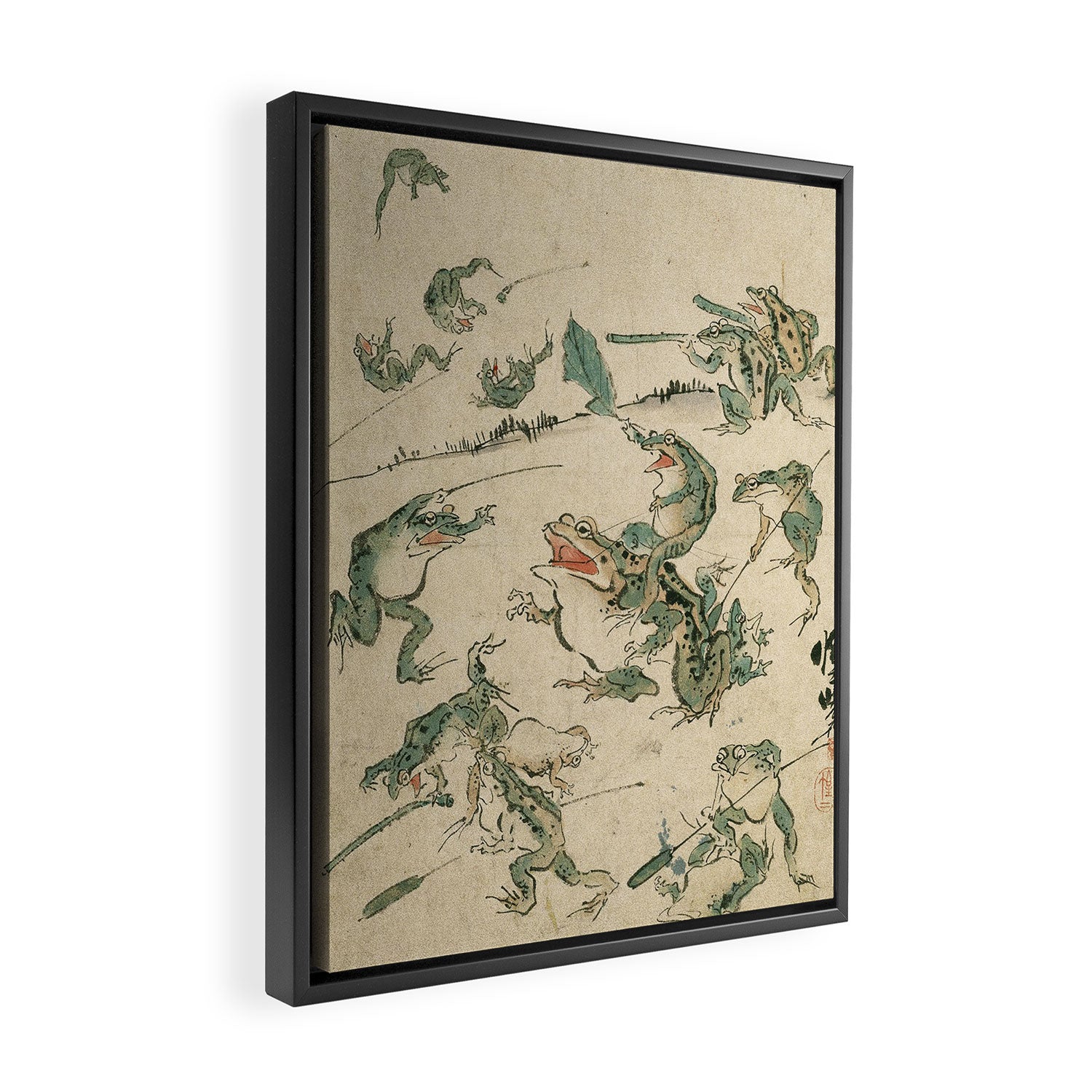 Battle of the Frogs Framed Canvas Print Gallery Image 2