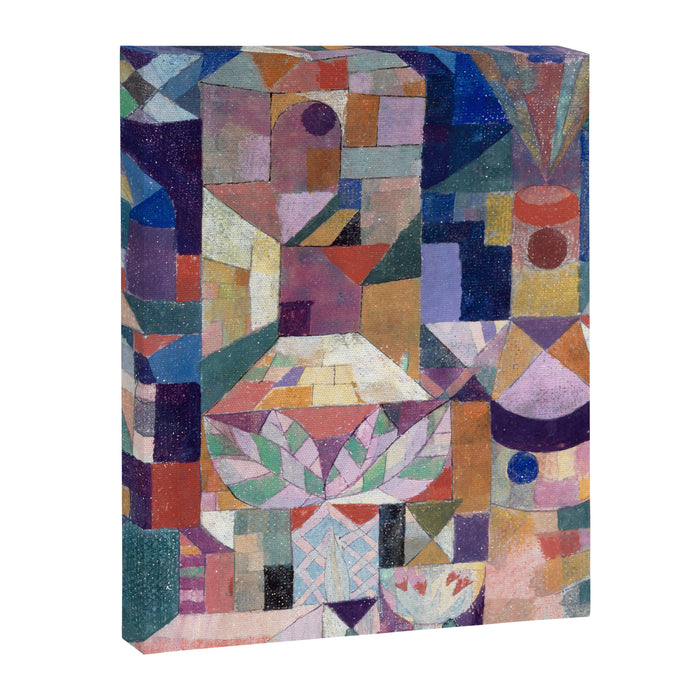 Blue Geometric Cubist Abstract Desin Canvas Print Gallery Image 1