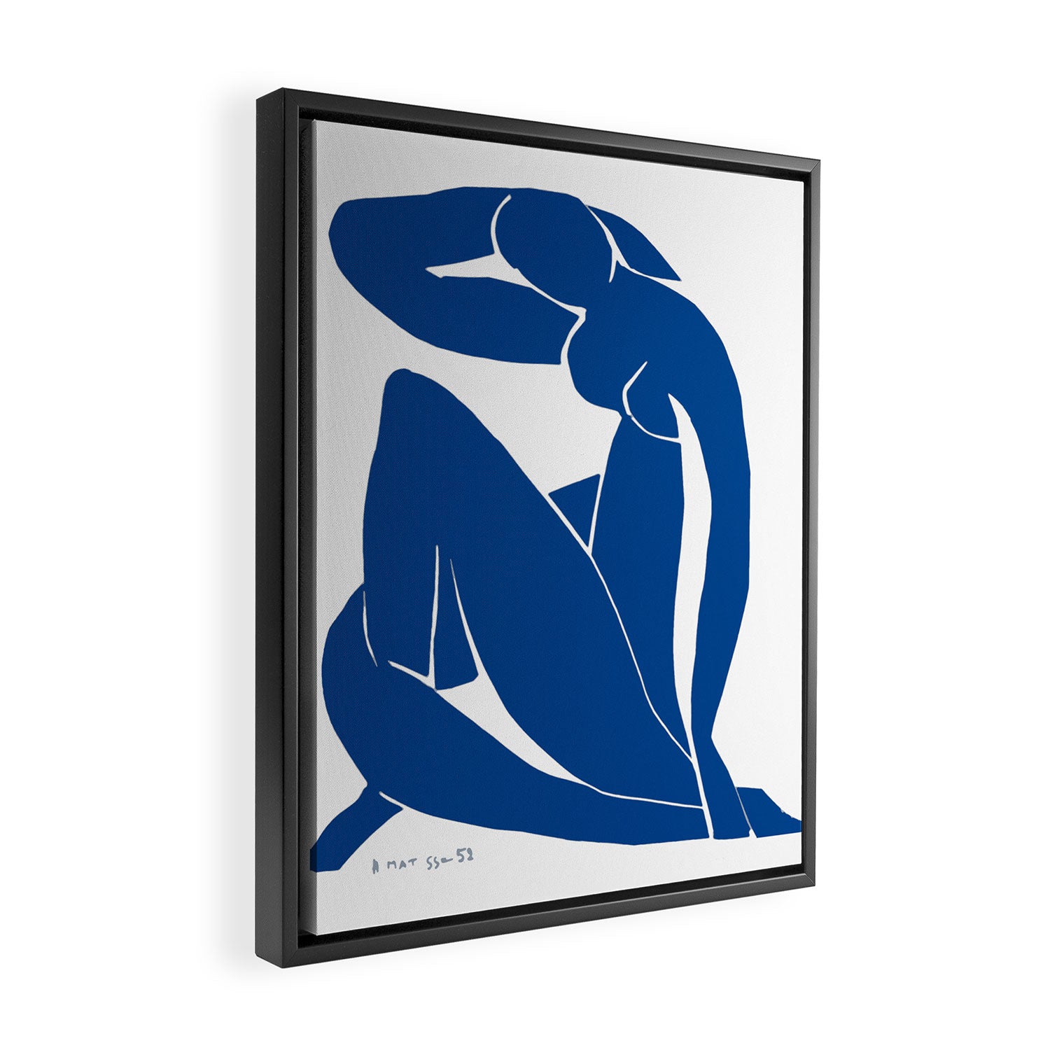 Henri Matisse - Blue Nude II - Minimalist Blue Framed Canvas Print Gallery Image 2