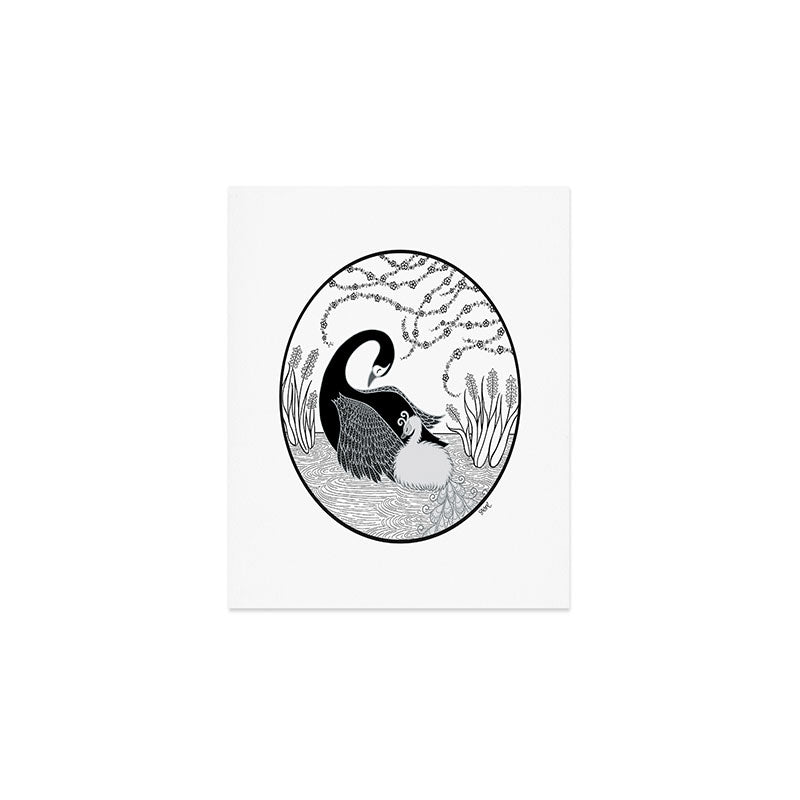 Black Swan and Moonlark Art Print Gallery Image 1