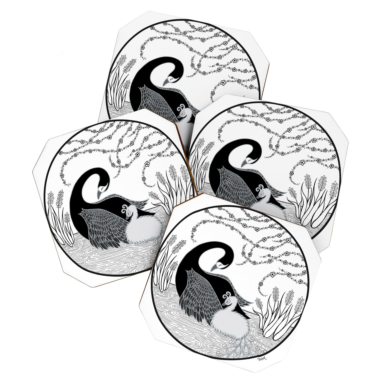 Black Swan and Moonlark Coaster Gallery Image 1