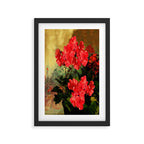Decorative Red Geraniums  Floral Still Life Art Framed Art Print Gallery Image 2