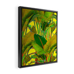GOLDEN TROPICAL FOLIAGE GREEN & GOLD LEAVES AR Framed Canvas Print Gallery Image 2