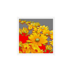 MODERN YELLOW FLOWERS GREY-RED ART Art Print Gallery Image 1