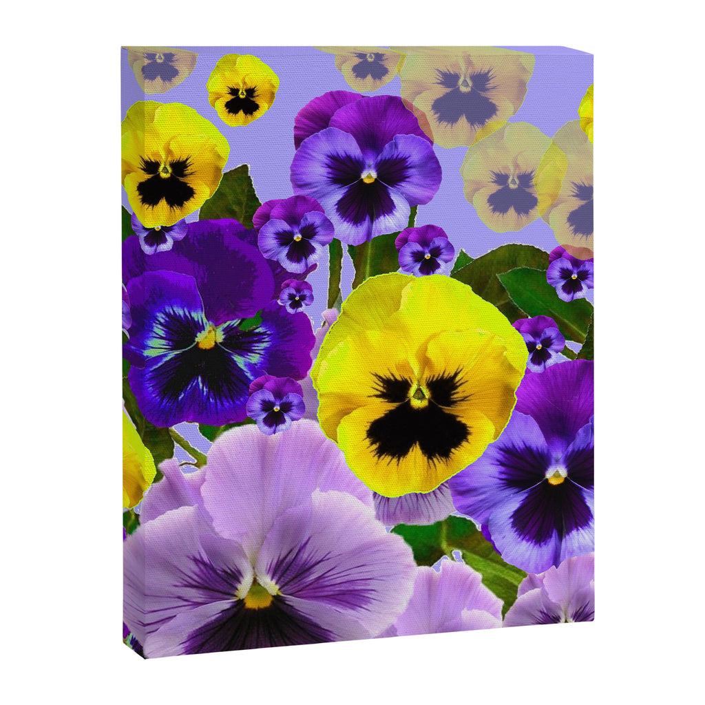 SPRING PURPLE & YELLOW PANSY FLOWERS Canvas Print Gallery Image 8
