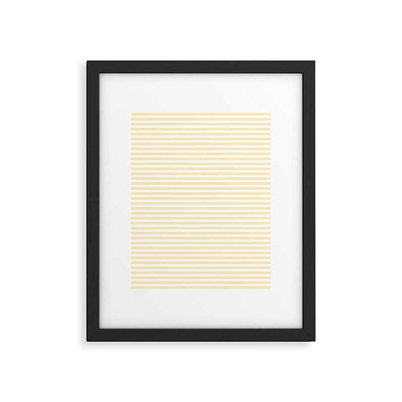 Lemon Honey Cream Stripe Framed Art Print Gallery Image 6