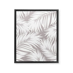 Palm Tree Fronds White on Soft Grey Hawaii Tropical Décor Framed Canvas Print Gallery Image 8