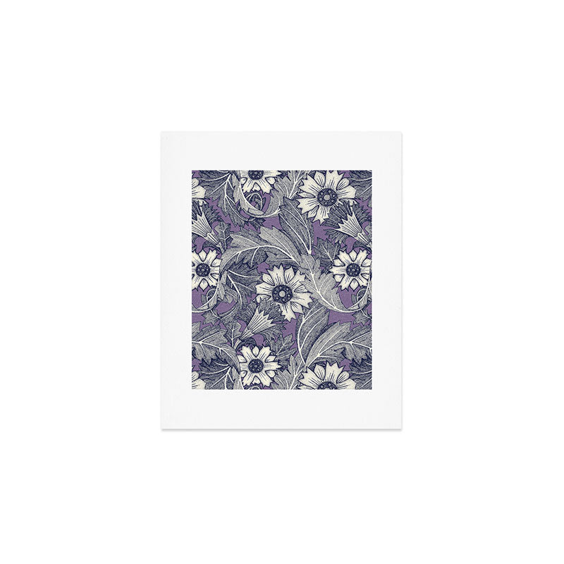 acanthus navy blue violet Art Print Gallery Image 1
