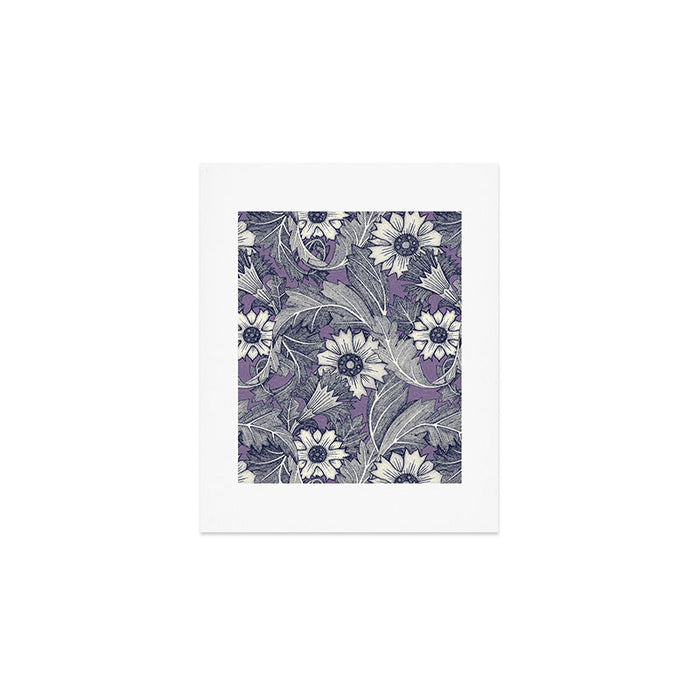 acanthus navy blue violet Art Print Gallery Image 1