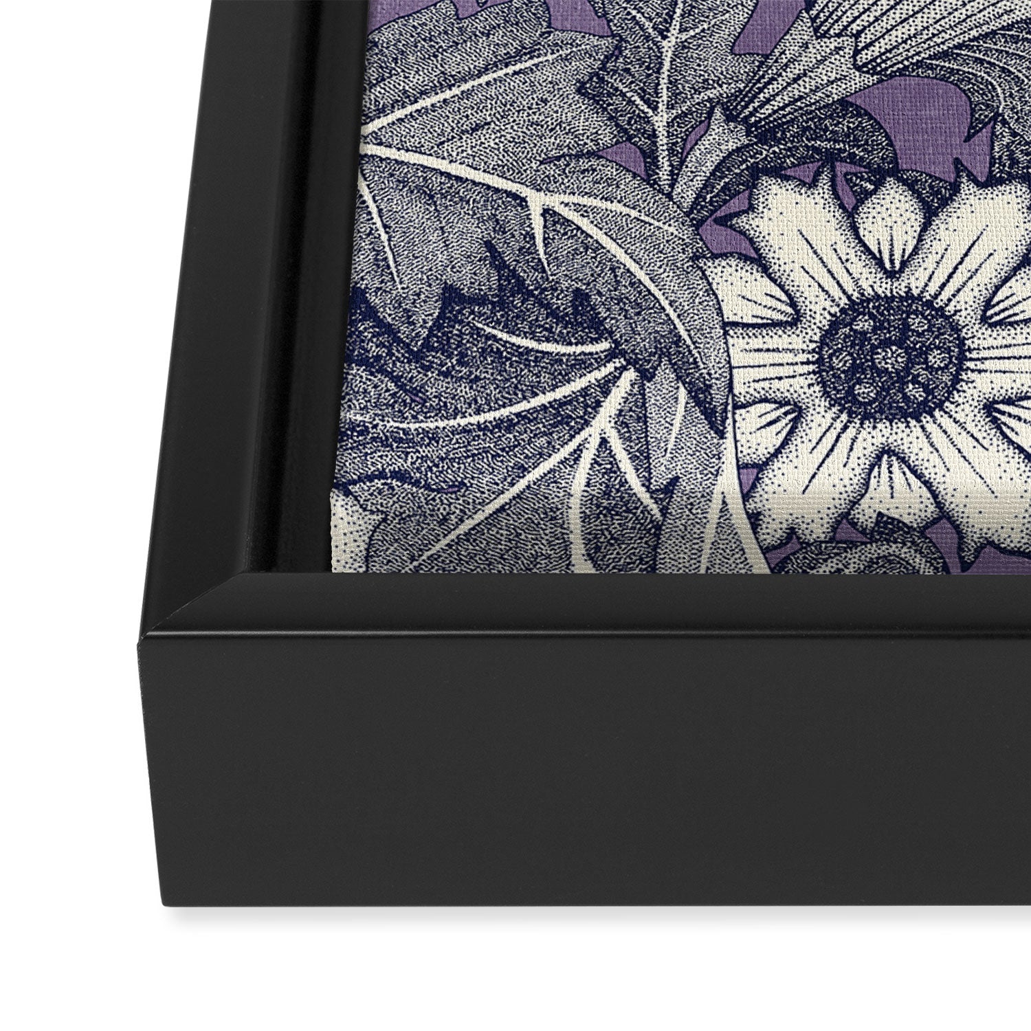 acanthus navy blue violet Framed Canvas Print Gallery Image 3