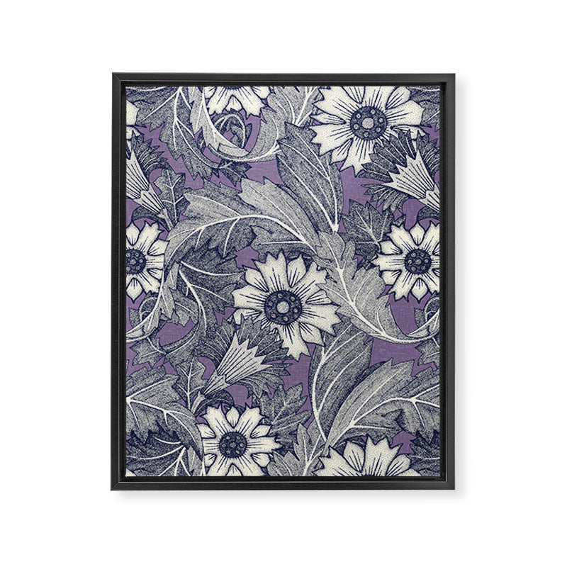 acanthus navy blue violet Framed Canvas Print Gallery Image 8