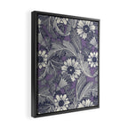 acanthus navy blue violet Framed Canvas Print Gallery Image 2