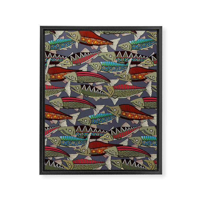 Alaskan salmon dusk Framed Canvas Print Gallery Image 8