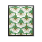 art deco cranes green Framed Canvas Print Gallery Image 8