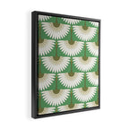 art deco cranes green Framed Canvas Print Gallery Image 2