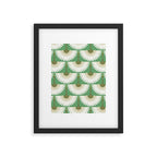art deco cranes green Framed Art Print Gallery Image 6
