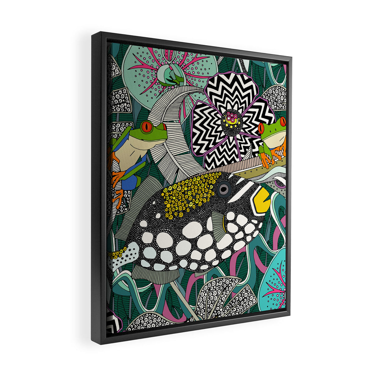 ASHA green Framed Canvas Print Gallery Image 2