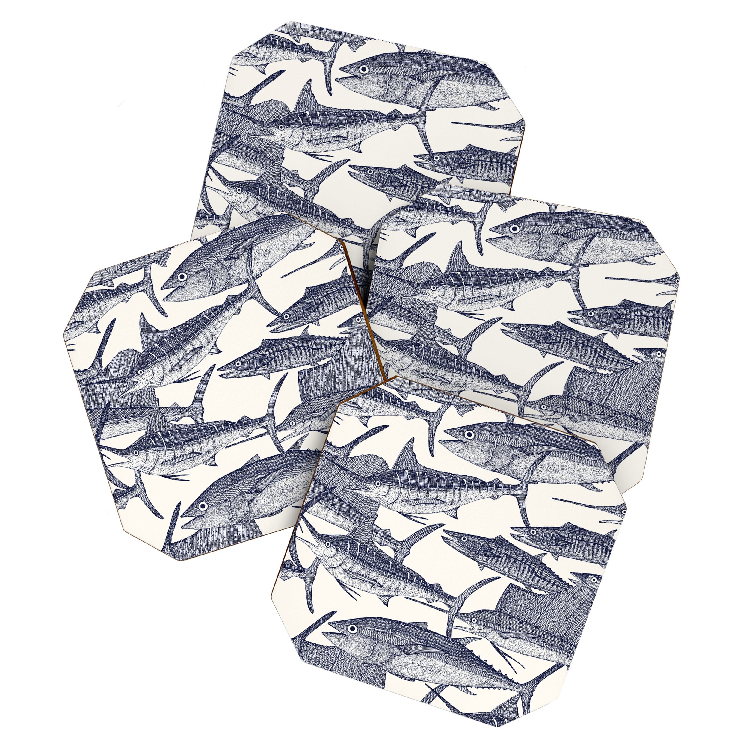 Atlantic fish blue Coaster Gallery Image 1