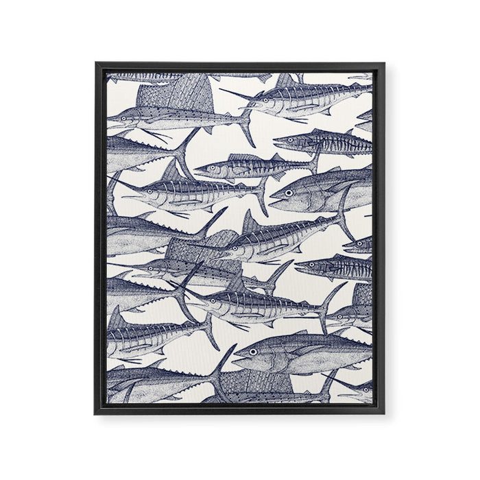 Atlantic fish blue Framed Canvas Print Gallery Image 1