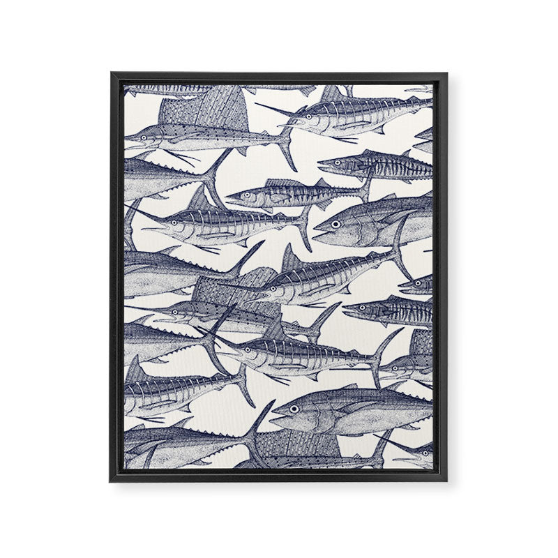 Atlantic fish blue Framed Canvas Print Gallery Image 8