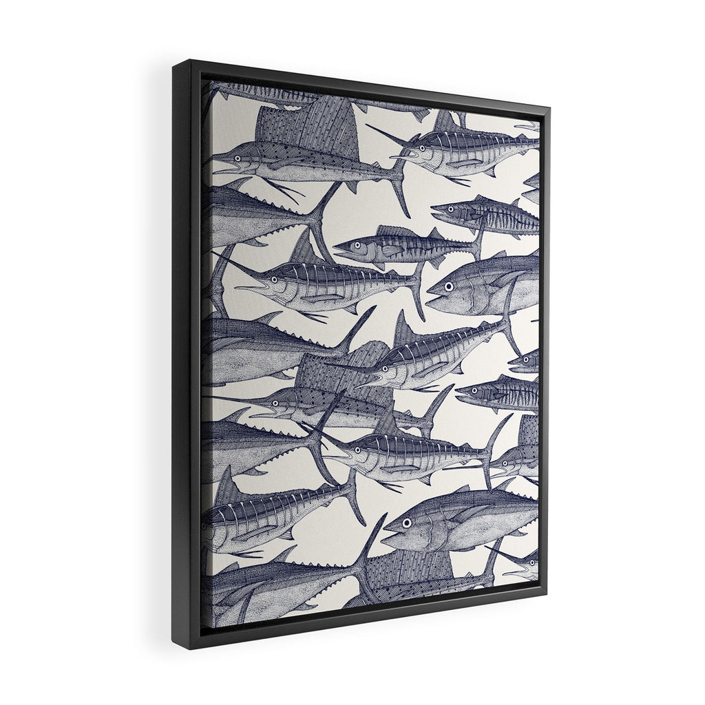 Atlantic fish blue Framed Canvas Print Gallery Image 2