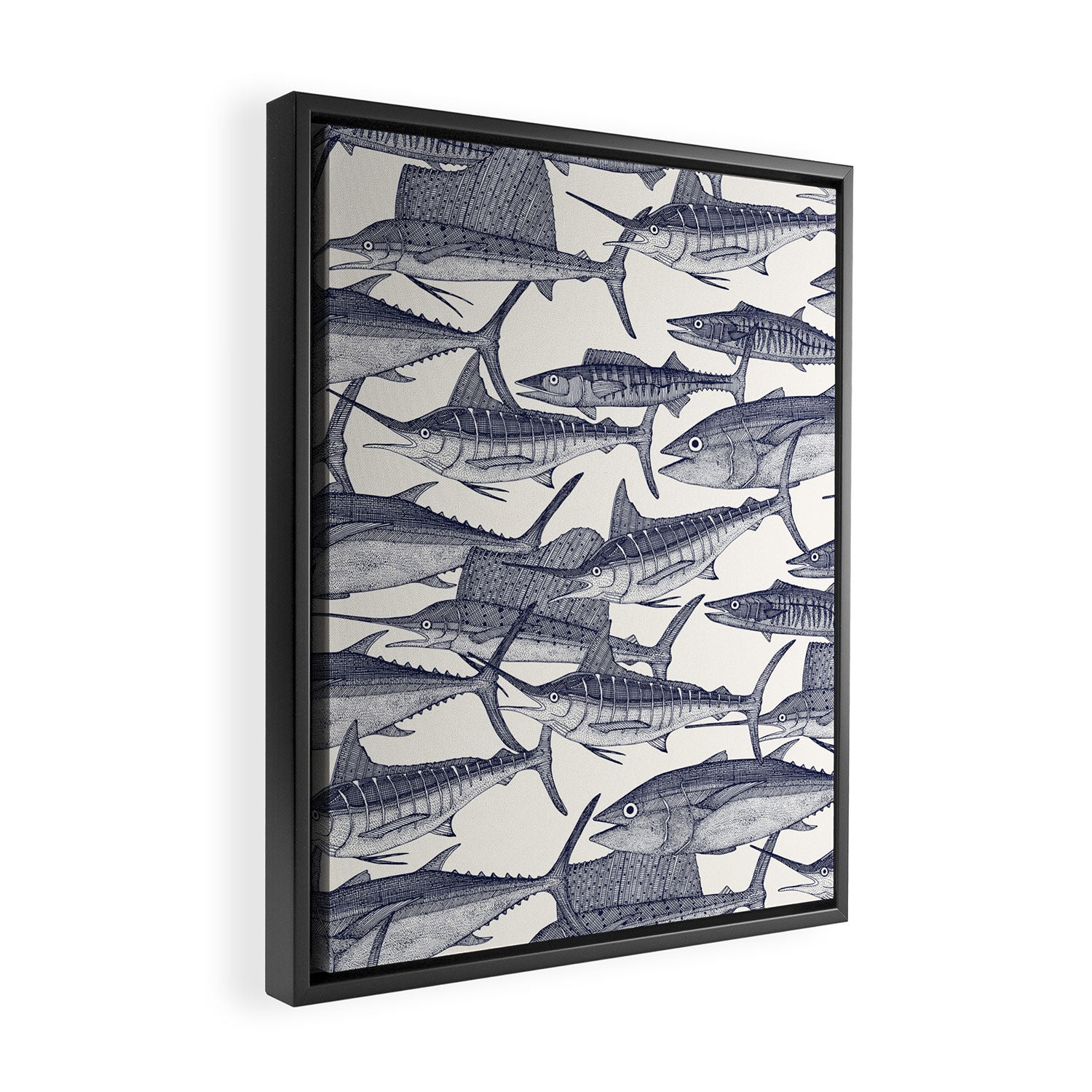 Atlantic fish blue Framed Canvas Print Gallery Image 2