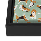 beagle scatter mint Framed Canvas Print Gallery Image 3