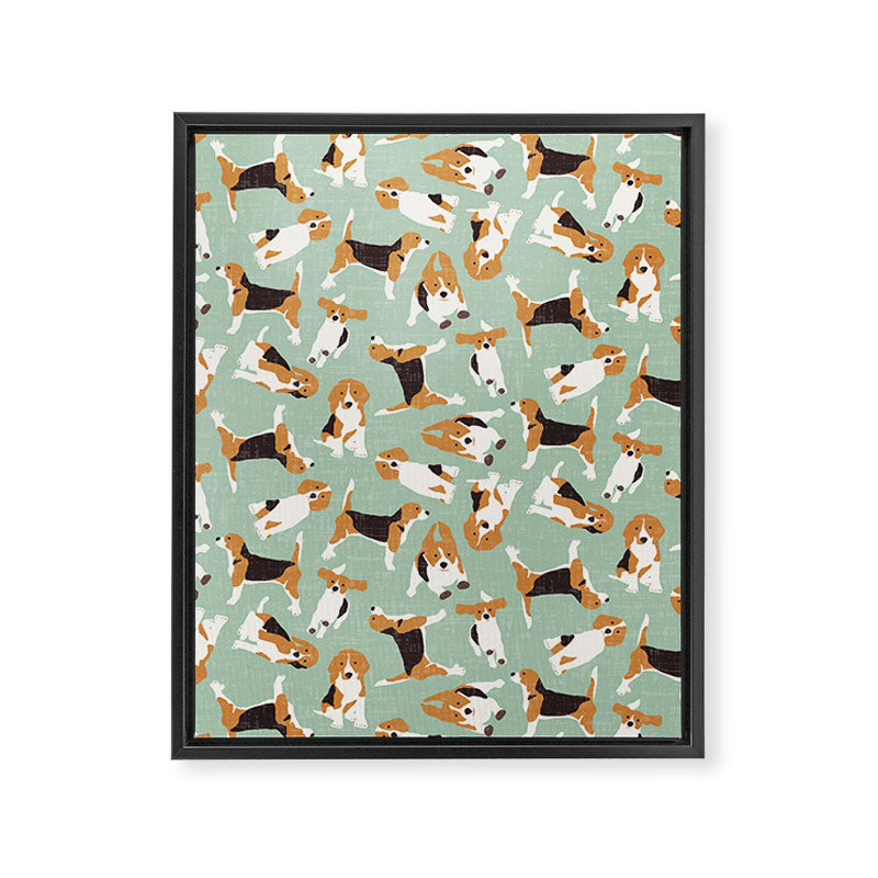 beagle scatter mint Framed Canvas Print Gallery Image 8