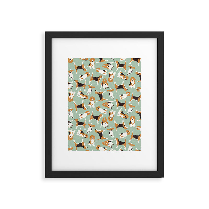 beagle scatter mint Framed Art Print Gallery Image 6
