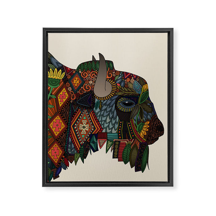 bison bone beige Framed Canvas Print Gallery Image 1