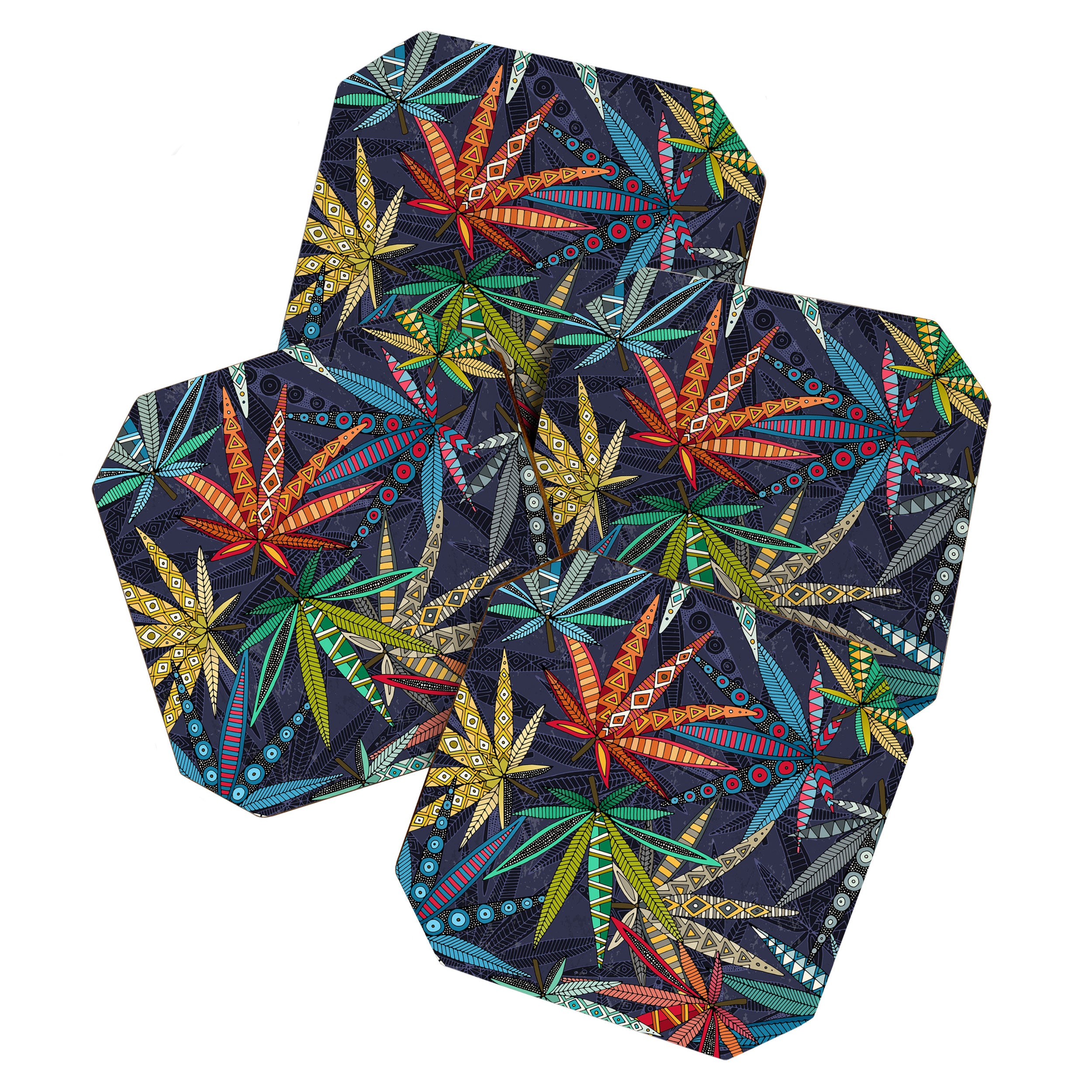 boho weed midnight Coaster Gallery Image 1