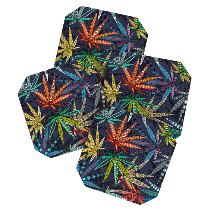boho weed midnight Coaster Gallery Image 1