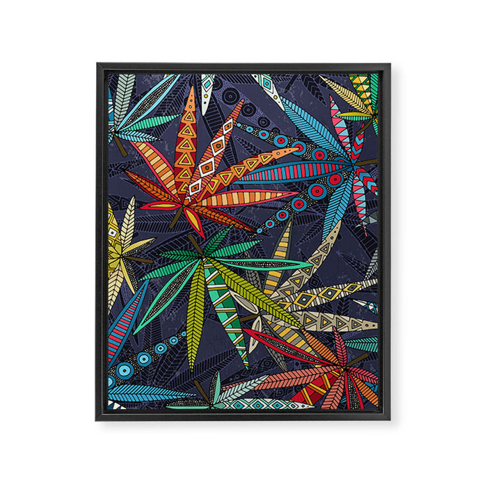 boho weed midnight Framed Canvas Print Gallery Image 1