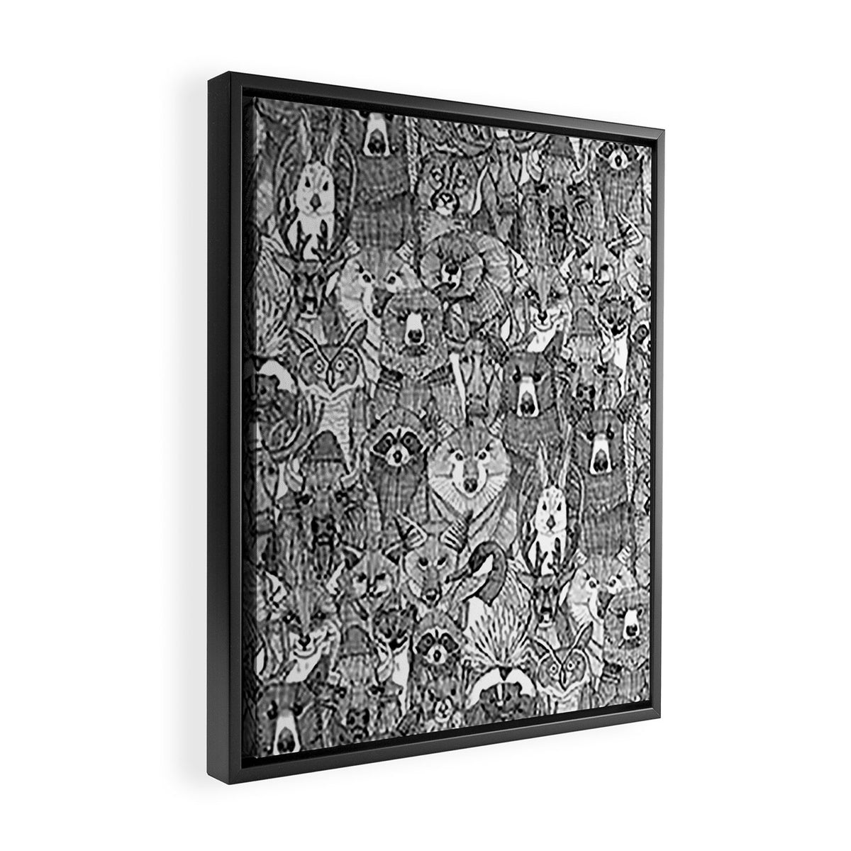 canadian animals black white Framed Canvas Print Gallery Image 2