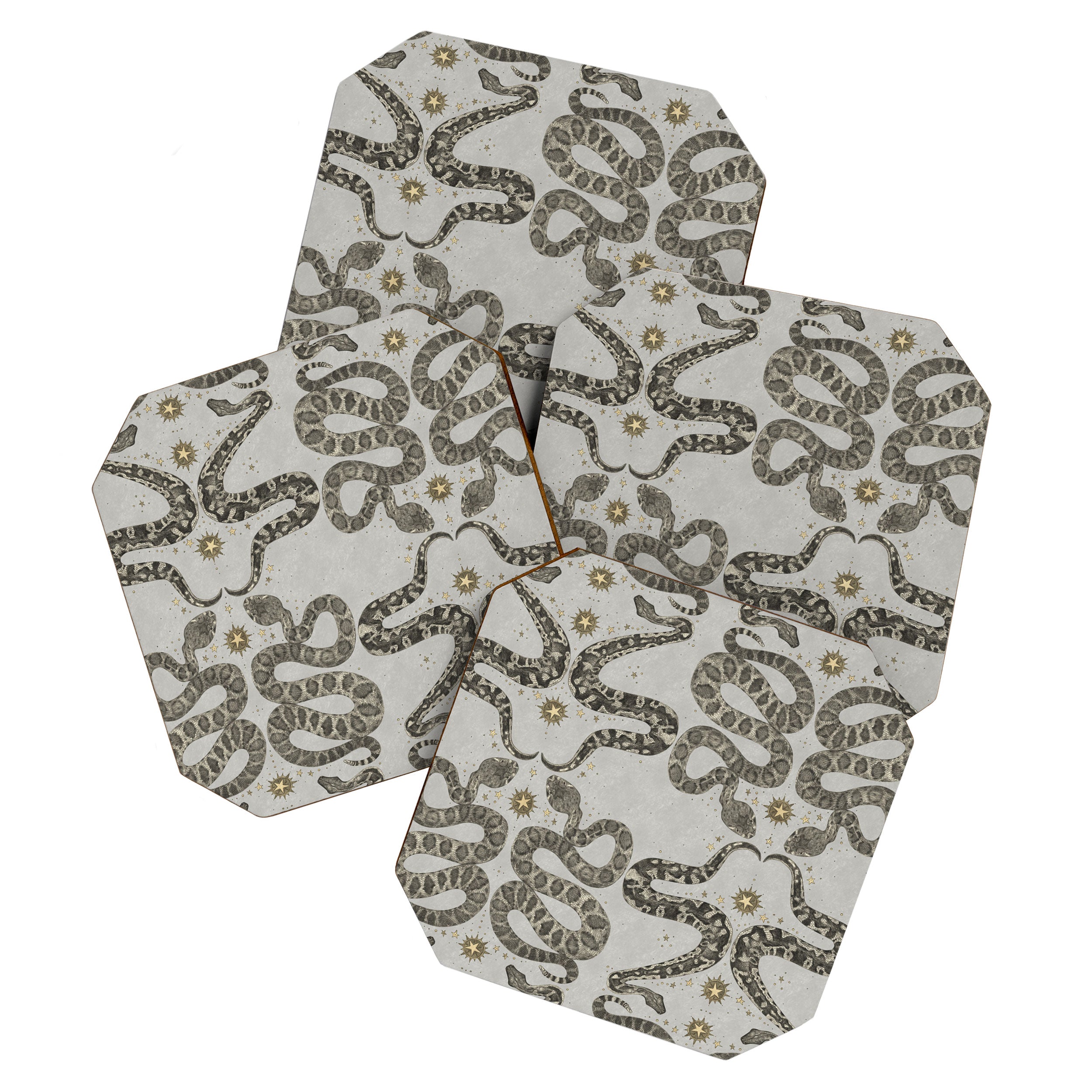 celestial snakes silver Coaster Gallery Image 1