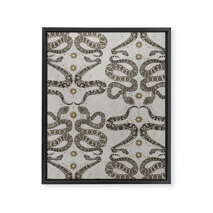 celestial snakes silver Framed Canvas Print Gallery Image 1