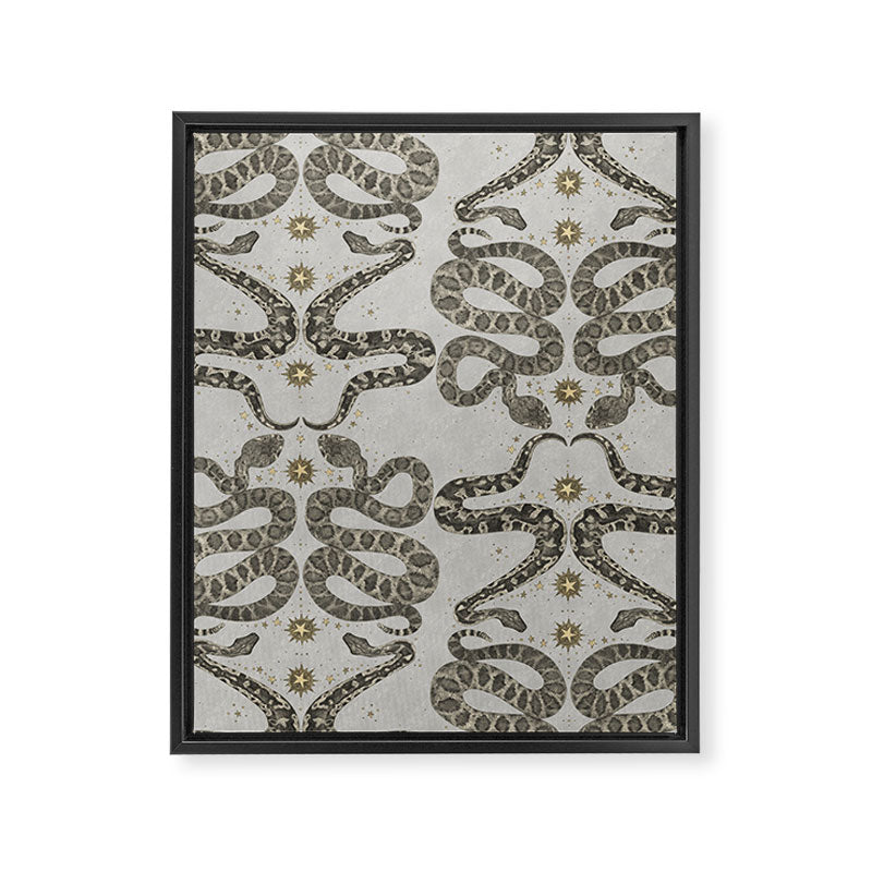 celestial snakes silver Framed Canvas Print Gallery Image 6