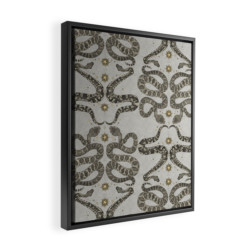 celestial snakes silver Framed Canvas Print Gallery Image 2