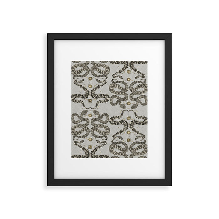 celestial snakes silver Framed Art Print Gallery Image 1