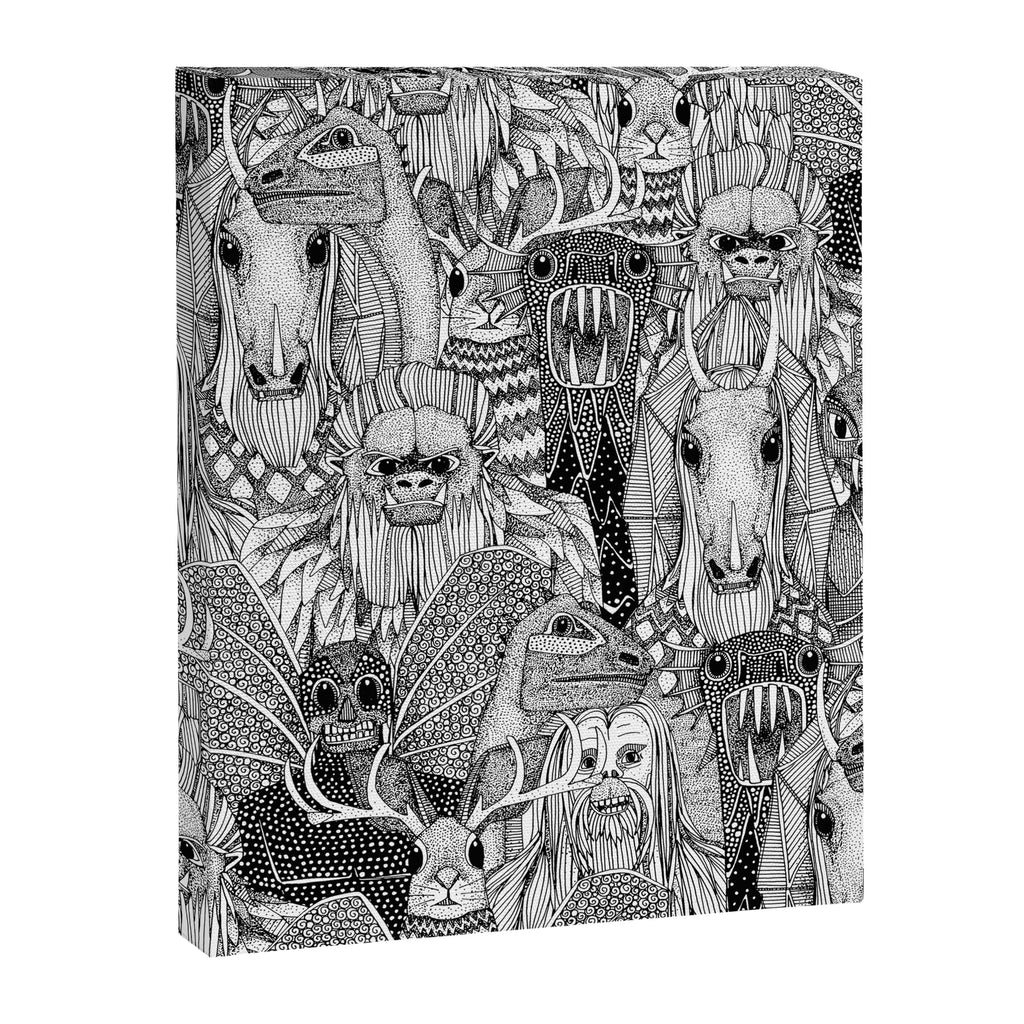 cryptid crowd black white Canvas Print Gallery Image 8