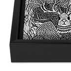 cryptid crowd black white Framed Canvas Print Gallery Image 3