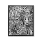 cryptid crowd black white Framed Canvas Print Gallery Image 8