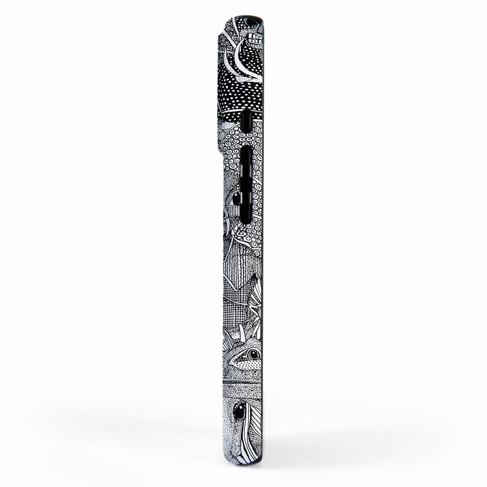 cryptid crowd black white iPhone Case Gallery Image 2