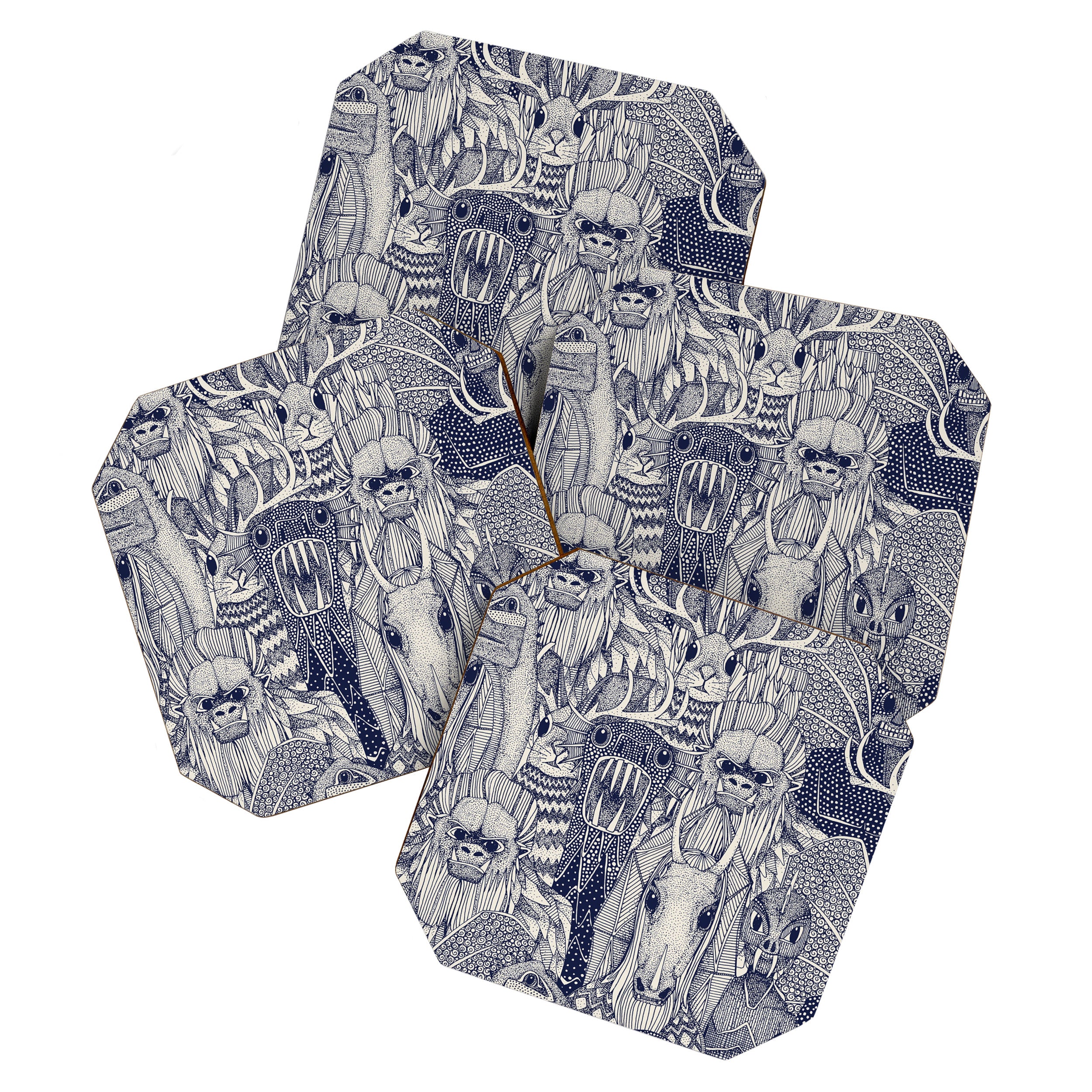 cryptid crowd blue off white Coaster Gallery Image 1
