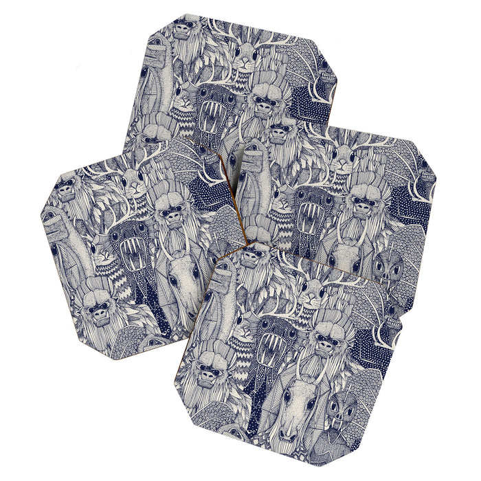 cryptid crowd blue off white Coaster Gallery Image 1