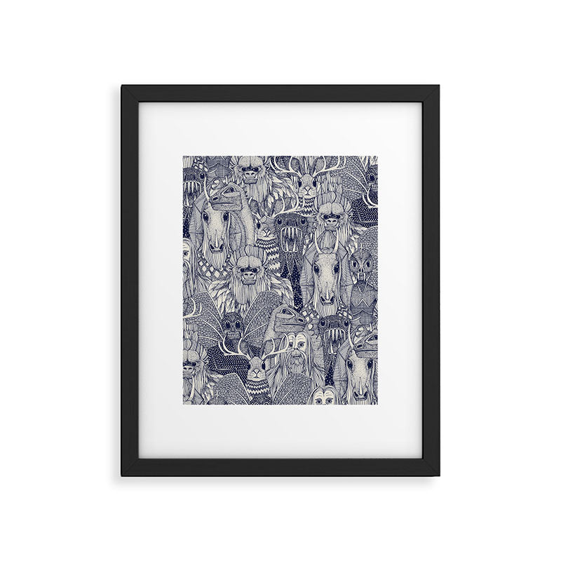 cryptid crowd blue off white Framed Art Print Gallery Image 6