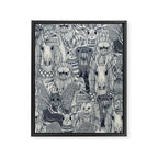 cryptid crowd indigo pearl Framed Canvas Print Gallery Image 8
