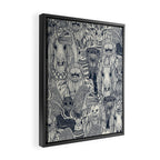cryptid crowd indigo pearl Framed Canvas Print Gallery Image 2
