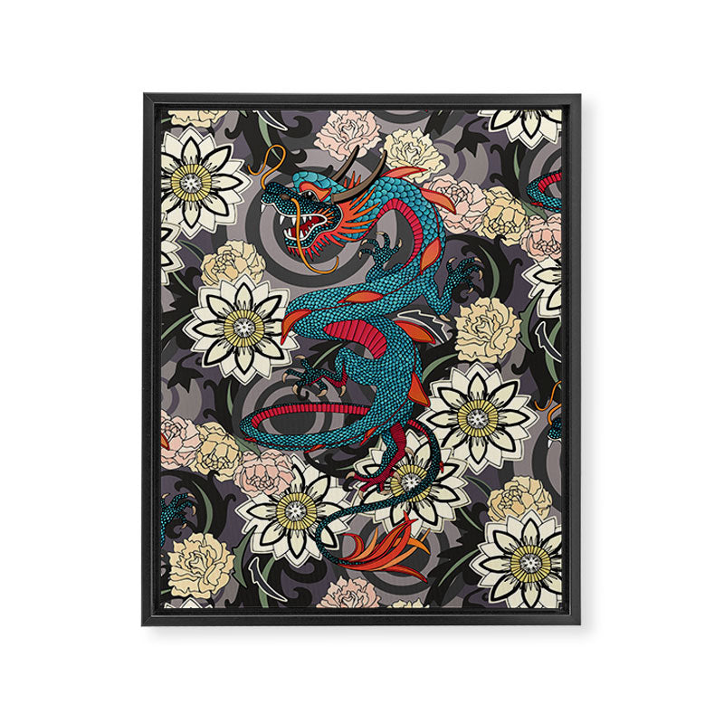 dragon tattoo dark Framed Canvas Print Gallery Image 6